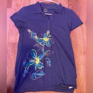 Old navy brand, blue and yellow flower top, size medium
